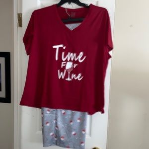 Wine theme pajama set